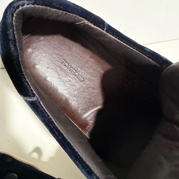 Men's Blue Tom Ford Velvet Sneakers - Picture 8 of 9